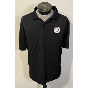 Pittsburgh Steelers Shirt Mens XL Black NFL Football Polo Cutter & Buck